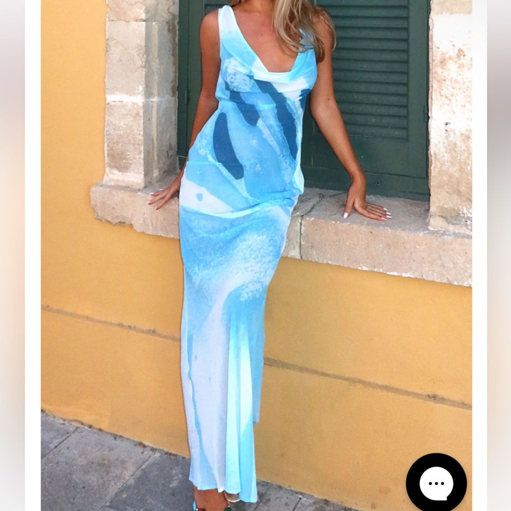 Amore Maxi Dress Aqua Blossom